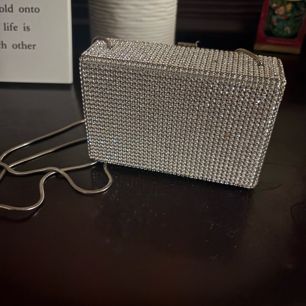 Swarovski Silver Crystal Embellished Wristlet